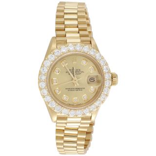 Rolex 18k Gold President 26mm Datejust 69178 Vs Diamond Champagne Watch 2.  08 Ct.