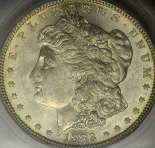 1888 - P Morgan Silver Dollar ICG MS65 lite Golden Toned Beauty 3