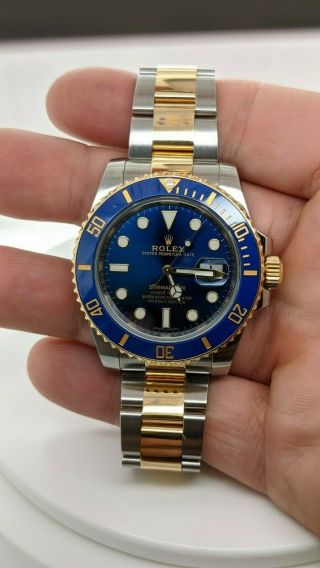 2019 Rolex Submariner Blue Ceramic 116613 LB Two Tone Gold Watch - Complete 3