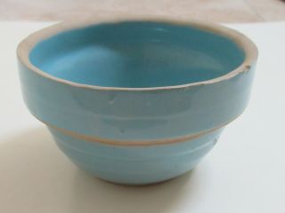 Vintage Stoneware Pottery Robins Egg Blue Ring Mixing Bowl 5 In Usa