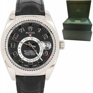2017 Rolex Sky - Dweller 18k White Gold 42mm Black Arabic Strap Watch 326139