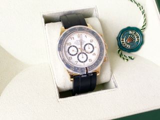 AUTHENTIC Rolex Daytona 16518 18K Zenith Gold White Dial Chronograph Watch 40mm 3