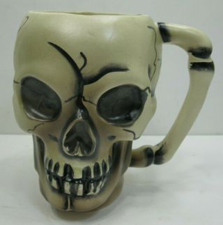 Vintage Norcrest Halloween Skull Head Coffee Cup Mug Bone Handle Ceramic Japan