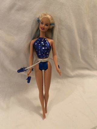 Barbie Starlight Fairy Magical Belt Lights Up Spins 1998 Mattel Star Blue Dress 2