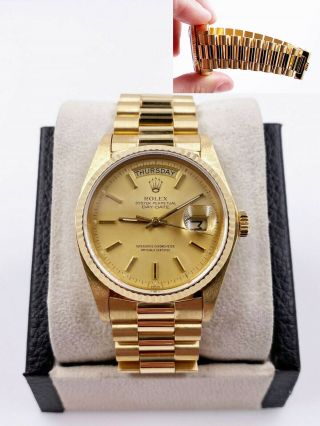 Rolex President Day Date 18038 Champagne Dial 18k Yellow Gold Band