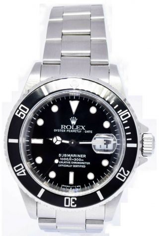 Rolex Submariner Date Steel Black Dial/bezel Automatic Watch W 16610