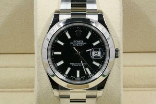 Rolex Datejust Ii Stainless Steel Model 116300 Black Index Dial