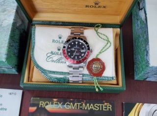 Rolex Gmt Master Ii Coke Bezel 16710 Unpolished Watch Box Papers