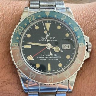 Rolex Gmt - Master 1675 Vintage Watch 100 Fat Font 1971 Mark 1 Unpolished