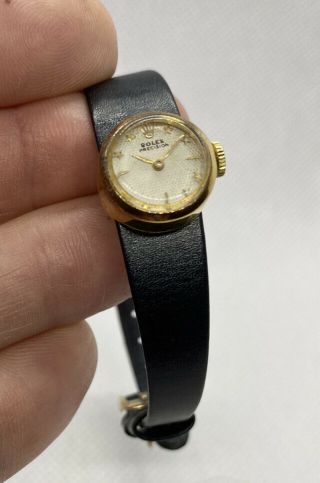 Ladies Vintage Rolex 18k Yellow Gold Dress Hand Wind Watch