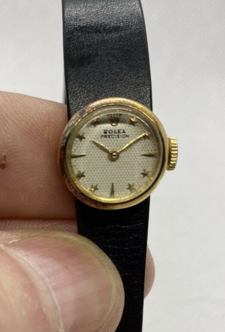 Ladies Vintage ROLEX 18K Yellow Gold Dress Hand Wind Watch 2