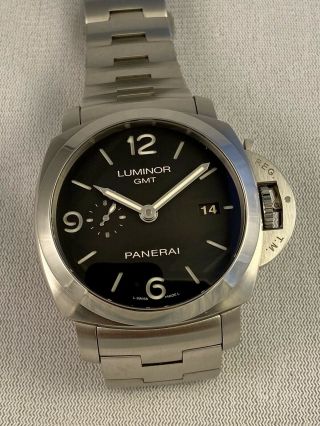 Panerai Luminor 1950 3 Days Gmt Automatic Black Dial Steel Men’s Watch Pam 00329
