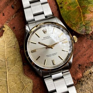 Rolex Oyster Perpetual 1002,  14k Gold Bezel And Crown,  1570 Movement,