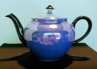 Vintage P.  A.  L.  T.  Czechoslovakia Lusterware Teapot Purple Art Deco Czech Luster