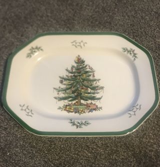 Spode Christmas Tree 14 1/4” X 10 3/4” Inch Rectangle Platter Serving No Marking