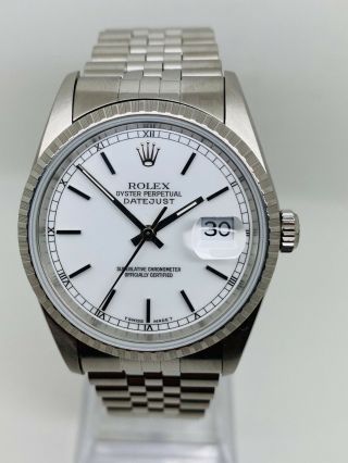 Vintage Rare Rolex Oyster Perpetual Datejust Rare White Porcelain Dial Ref.  16220