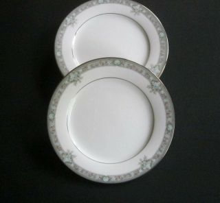 Vintage Set Of 4 Legendary By Noritake " Lunceford " 3884 Pattern Dinner Plates