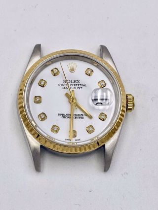 Rolex Datejust 36mm Two Tone Steel & 18k Yellow Gold 16233 Head Only
