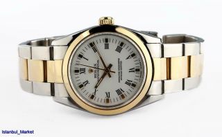 Rolex Oyster Perpetual Ref 67483 18k Yellow Gold & Steel Ladies Wristwatch