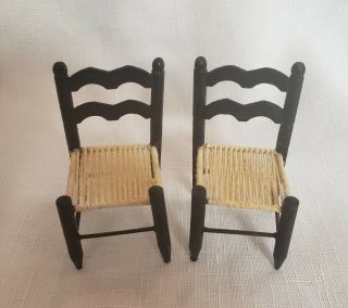 Dollhouse Miniatures 1:12 Black Chairs