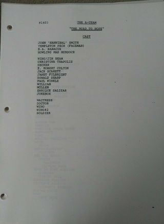 THE A - TEAM Television Script THE ROAD TO HOPE Stephen J Cannell,  3PDFs 2