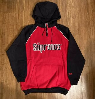 The Sopranos Hbo Red And Black Hoodie Size Xxl Pullover Hooded Sweatshirt Mafia