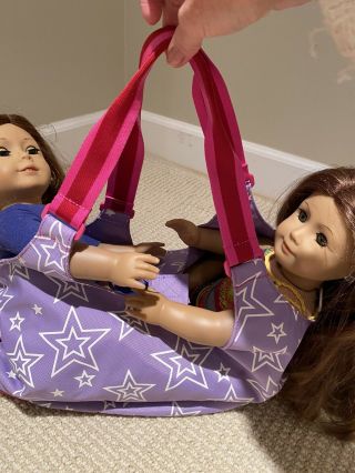 American Girl 2 - Doll Carrier Travel Bag Carry Case Purple With Stars
