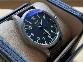 Very Rare Iwc Pilot Mark Xviii Heritage Titanium Watch Iw327006 In Full Set