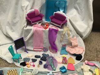 Barbie doll accessories & Barbie clothes.  Furniture and Barbie RV pool 2
