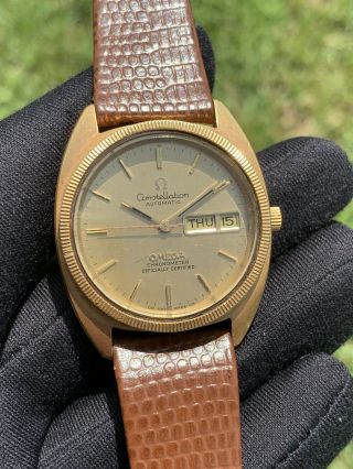 Omega Constellation Day Date Automatic 18k Yellow Gold Watch
