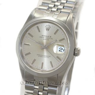 Rolex Oyster Perpetual Date Ref 15200 Silver Dial Stainless Steel Box Circa 1990