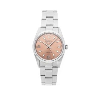 Rolex Air King Steel Auto 34mm Pink Dial Oyster Bracelet Mens Watch 14000