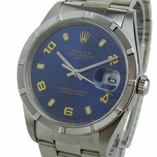 ROLEX DATE OYSTER PERPETUAL STAINLESS STEEL AUTOMATIC WRISTWATCH 15210 2