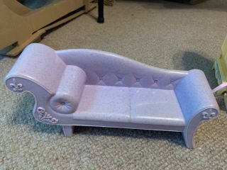 Mattel Barbie Doll Furniture Purple Chaise Sofa - Living Room Furniture