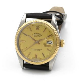 Rolex Oyster Perpetual Datejust 16013 Cal 3035 27 J Two Tone Wrist Watch 8709
