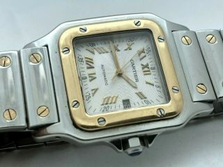 Cartier Santos Galbee 2319 Automatic Tank 2 Tone Steel 18k Solid Gold Box Papers