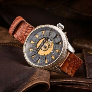Silver Skeleton Patek Philippe Vintage Swiss Mens Watch Premium Engrave Certific