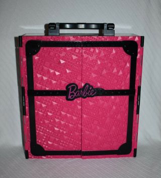Mattel Barbie Closet Wardrobe Pink Black Doll Clothes Storage Carry Case 2011