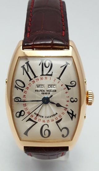 Franck Muller Master Calendar 2852MC 18K Rose Gold Leatherband Silver Dial Watch 2