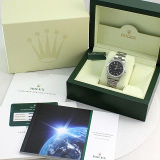 Rolex Precision Air King Ref 14010M Black Dial Stainless Steel Box Service Card 2