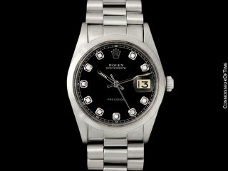 ROLEX OYSTERDATE Mens Stainless Steel & Diamond Watch - $6,  995,  - 3