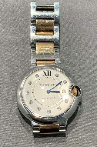 Authentic Cartier Ballon Bleu Stainless Steel & Diamond Watch 299740sx