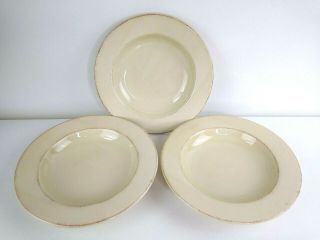 Pier 1 Toscana Ivory Soup Salad Pasta Bowl 9.  5 Inch Set Of 3 Made In Italy