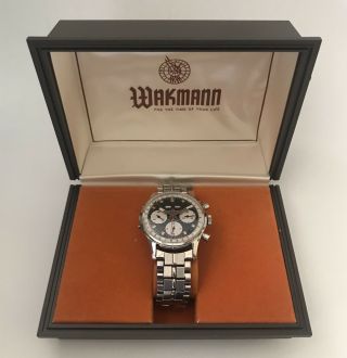 Vintage Wakmann Incabloc Triple Date Chronograph 71.  1309.  70 T Swiss T Watch