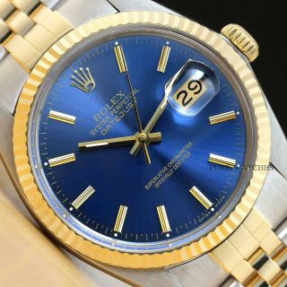 Rolex Mens Datejust Two - Tone 18k Yellow Gold & Steel Watch With Rolex Band