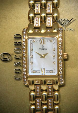 Concord Veneto 18k Yellow Gold & Diamond Mop Dial Ladies Quartz Watch 51 - 25 - 665