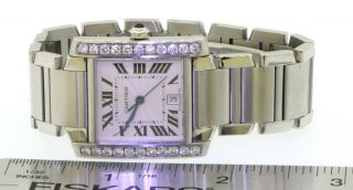 Cartier Tank Francaise 2302 SS 1.  10CT diamond automatic men ' s watch w/ date 3