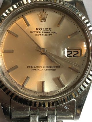 Vintage 1970 Rolex Datejust 1601 36mm Automatic Watch