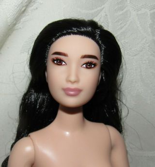 Nude Barbie Curvy Black Hair Asian Fashionista Doll For Ooak