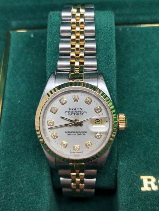 Ladies Two Toned Rolex Oyster Perpetual Datejust With Diamond Markers